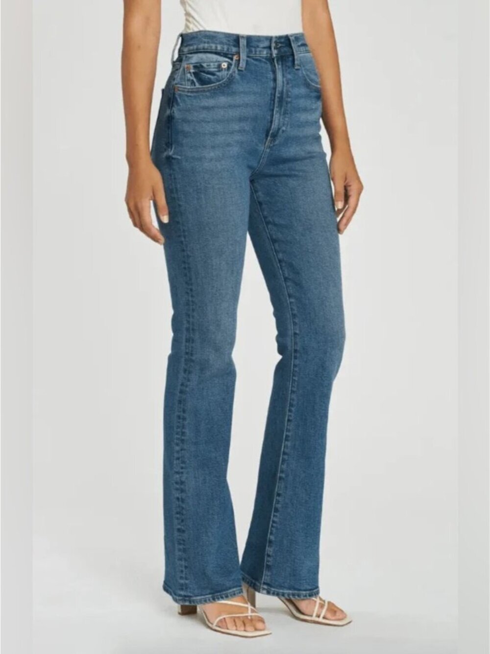 Pistola Dana High Rise Flare Jeans Hyde Blue Wash Women’s 31 - Picture 6 of 14